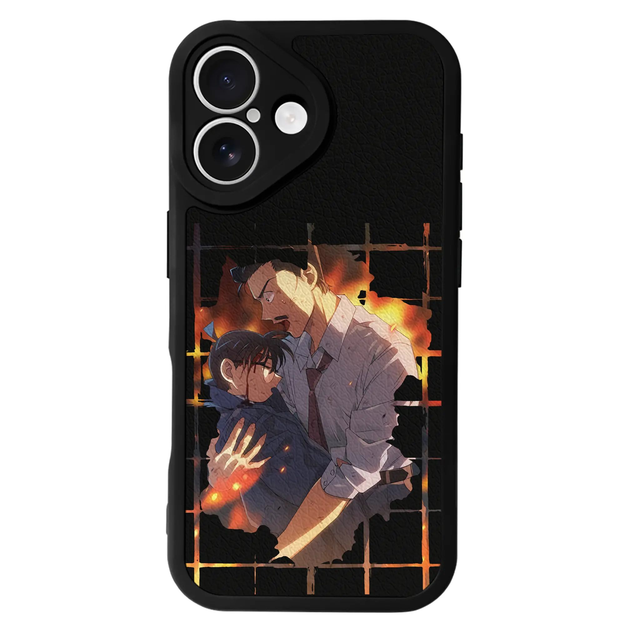 名探偵コナン グッズ 毛利 小五郎 - IPhone 16シリーズ対応 ・ シリコンスマホケース ・ レザー調 ・ 高精度フィット ・ 耐衝撃 ・ ワイヤレス充電対応 ・ 精密カット